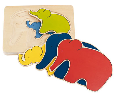 goki - Schichtenpuzzle Elefant - zum Schließen ins Bild klicken